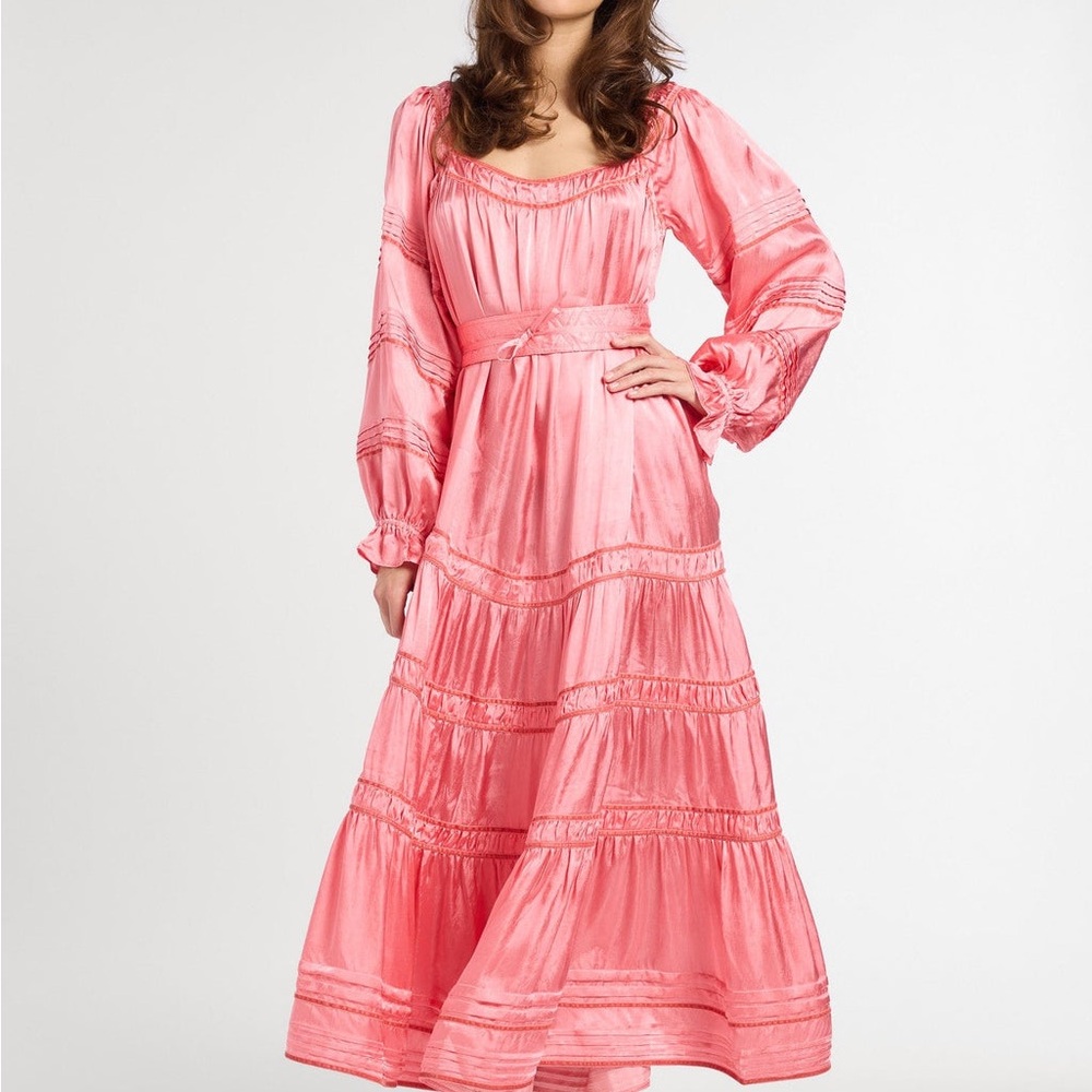 Mille Alessandra maxi dress NWT pink tiered